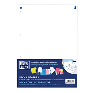Oxford Complementos Pack 2U Pizarras W&E - Superficie de Escritura Magnetica - Incluye Rotulador y Borrador - Facil de Instalar y Transportar