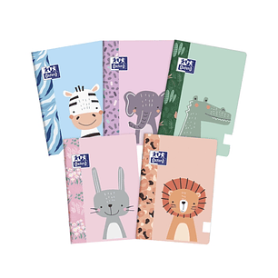 Oxford Kids Libreta Grapada A5+ Lisa Tapa Blanda Tacto Suave Touch - Ideal para Niños - Tamaño A5+ - Tapa Blanda con Tacto Suave - 48 Hojas - Surtido 