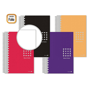 Golden Cuaderno Espiral Folio 80 Hojas 60grs Liso - Margen Remarcado - Tapa Extradura - Colores Surtidos