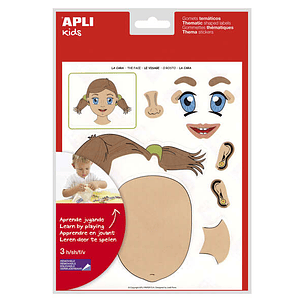 Apli Pack de 144 Gomets Tematicos de la Cara - Desarrollados con Educadores - Ayudan a Identificar Partes de la Cara - Adhesivo Removible a Base Agua