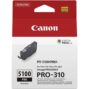 Canon PFI5100 Negro Photo Cartucho de Tinta Original - PFI5100PBK/6952C001