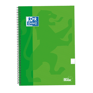 Oxford School Classic Cuaderno Espiral Tapa Extradura Write&Erase - Folio Pauta 2.5mm - 80 Hojas - Color Verde