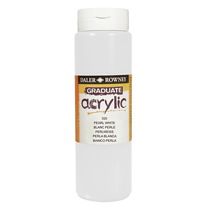 Daler Rowney Graduate Pintura Acrilica - Botella de Plastico - 500ml - Color Blanco Perla