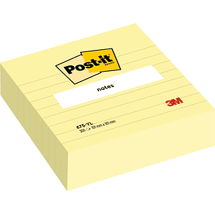 Post-It Bloc de 300 Notas Adhesivas Reposicionables - Forma Cuadrada - 101x101mm - Color Amarillo Claro