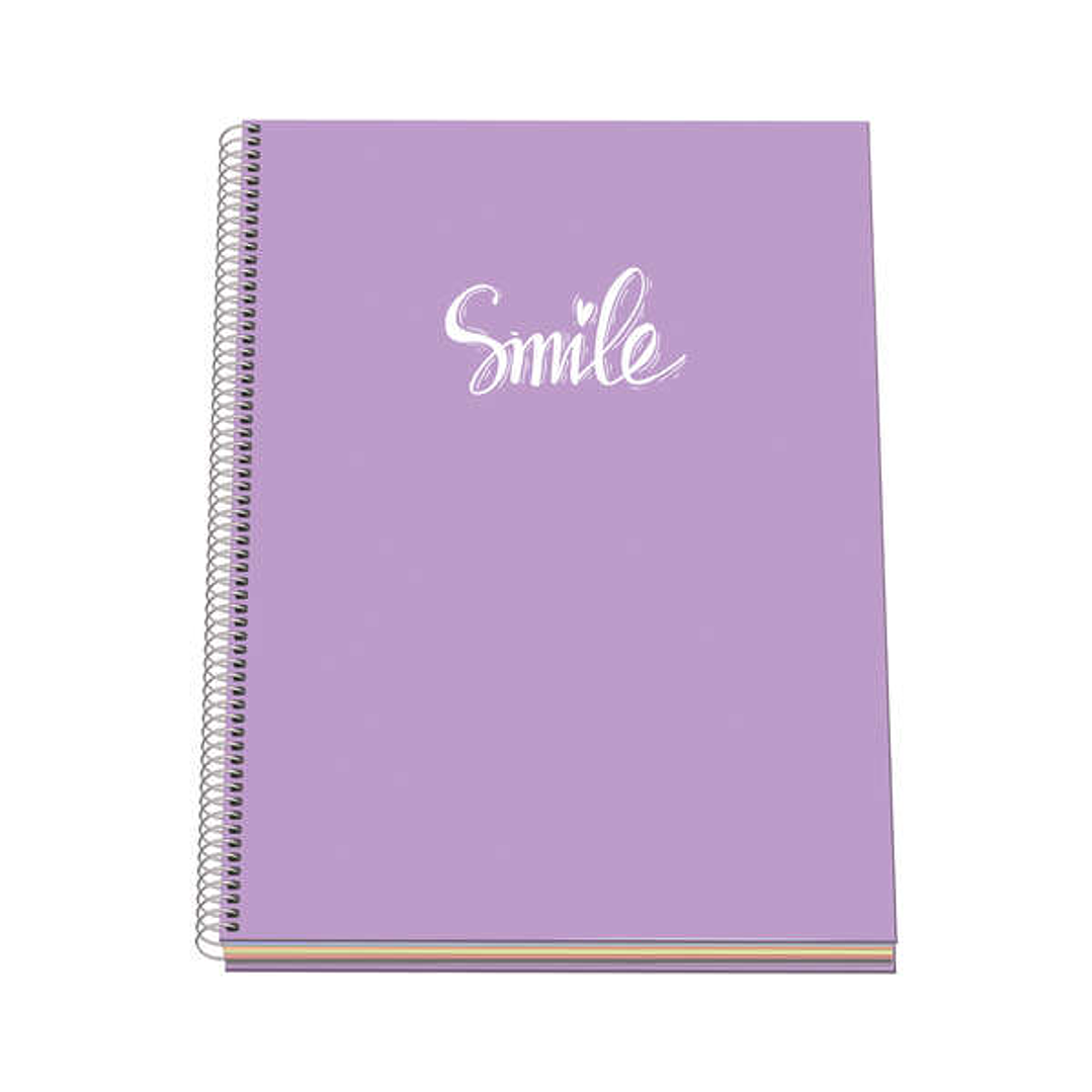 Dohe Serie Pastel Cuaderno con Espiral - Tamaño A4 de 100 Hojas 90gr - Hojas Microperforadas con 4 Taladros - Cuadricula 5mm - Color Morado Pastel 1