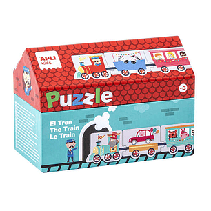 Apli Kids Puzle Trenes - 20 Piezas de Diferentes Tamaños - Diseño Exclusivo Infantil, Colorido, Claro y Simple - Facil Manejo - Carton de 2mm con Acab