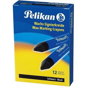 Pelikan Pack de 12 Ceras para Marcar - Punta Resistente - Ideal para Resaltar Textos - Color Negro