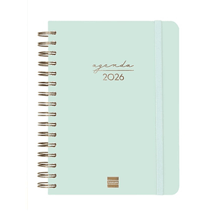 Finocam Alma Agenda - Anual 2026 - con Espiral - Formato E10 - 180x30x220mm - 1 Dia por Pagina - Color Menta