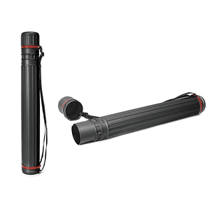 Tubo Portaplanos Grande - Medidas 8x64cm - Con Tapa y Bandolera - Color Negro