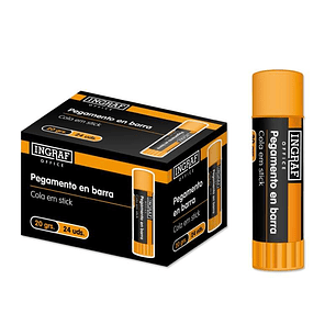 Ingraf Pegamento en Barra Adhesivo Solido 20gr - Sin Disolventes - Facil Aplicacion - Ideal para Oficina, Hogar y Colegio - Color Transparente