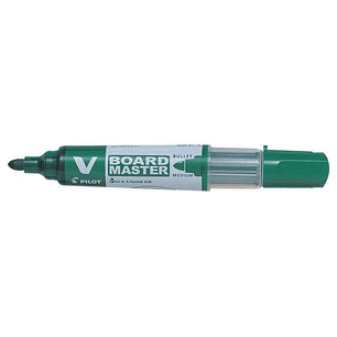 Pilot V-Board Master Begreen Rotulador para Pizarra Blanca - Punta Redonda 6mm - Trazo 2.3mm - 91% Plastico Reciclado - Recargable - Color Verde