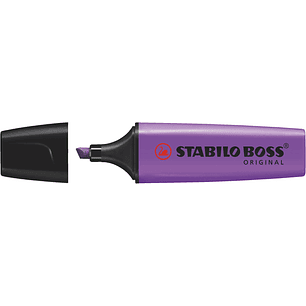 Stabilo Boss 70 Rotulador Marcador Fluorescente - Trazo entre 2 y 5mm - Recargable - Tinta con Base de Agua - Color Violeta Fluorescente