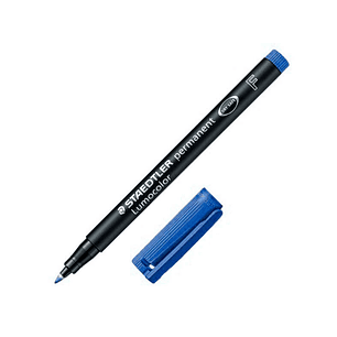 Staedtler Lumocolor 318 Rotulador Permanente - Punta Fina Redonda - Trazo 0.6mm - Capuchon con Clip - Secado Rapido - Color Azul