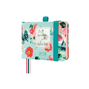 Finocam Minimal Design Agenda - Anual 2026 - Tapa Dura - Cierre con Goma Elastica - Formato M0 - 108x16x77mm - Semana Vista en Vertical - Tematica de 