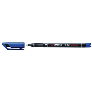 Stabilo OHPen Rotulador Permanente - Punta Media - Trazo de 1mm - Agarre Antideslizante - Tapon Ventilado - Color Azul