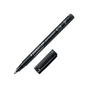 Staedtler Lumocolor 318 Rotulador Permanente - Punta Fina Redonda - Trazo 0.6mm - Capuchon con Clip - Secado Rapido - Color Negro