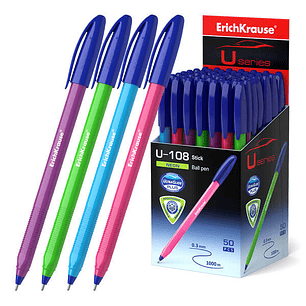 Erichkrause Boligrafo U-108 Neon Stick 1.0 - Ultra Glide Technology - Color Azul