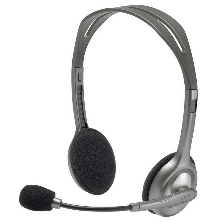 Logitech H110 Auriculares Estereo con Microfono Plegable - Diadema ajustable - Jack 3.5mm - Cable de 1.80m - Color Gris 1