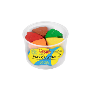 Jovi My First Crayon Bote de 30 Ceras con Forma de Oso - Diseño Ergonomico - No Manchan - Resistentes - Fomentan El Correcto Agarre - Trazos Finos y G
