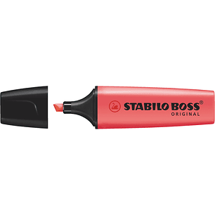 Stabilo Boss 70 Rotulador Marcador Fluorescente - Trazo entre 2 y 5mm - Recargable - Tinta con Base de Agua - Color Rojo Fluorescente