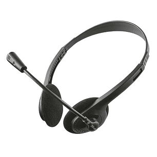 Trust Primo Chat Auriculares con Microfono - Control de Volumen - Diadema Ajustable - Jack 3.5mm - Color Negro