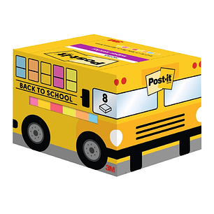 Post-It Super Sticky Pack de 8 Blocs de 90 Notas Adhesivas Reposicionables - 63.5x76mm - Paquete de Carton - Colores Surtidos