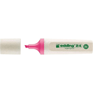 Edding 24 EcoLine Marcador Fluorescente - Punta Biselada - Trazo entre 2-5mm - 90% de Plastico Reciclado - Etiqueta Ecologica Blue Angel - Color Rosa
