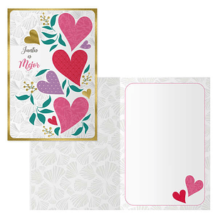 Dohe Juntos Pack de 6 Tarjetas de Felicitacion para Parejas - 11.5x17cm - Impresion a Todo Color - Estampaciones con Pelicula de Color - Estampacion e