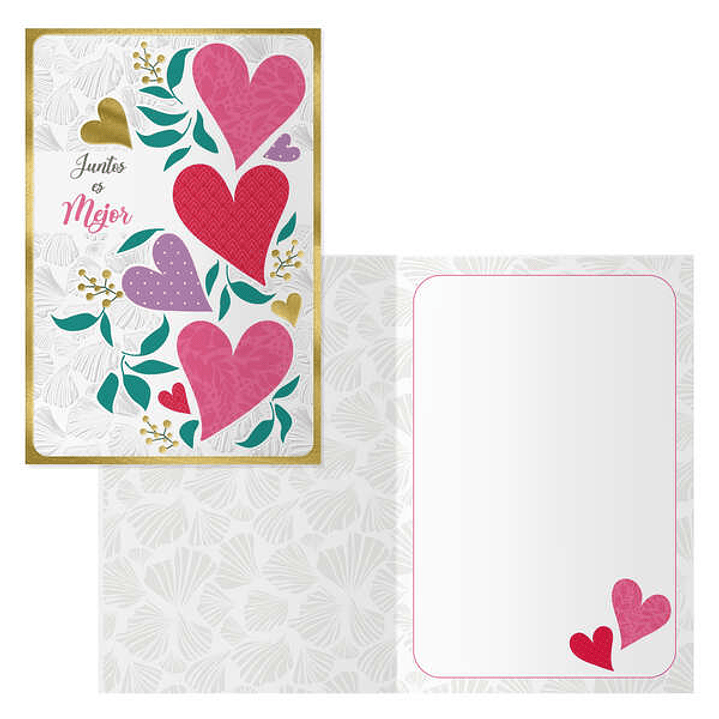 Dohe Juntos Pack de 6 Tarjetas de Felicitacion para Parejas - 11.5x17cm - Impresion a Todo Color - Estampaciones con Pelicula de Color - Estampacion e 1