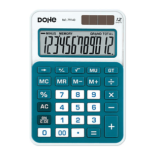 Dohe Calculadora de Sobremesa Mediana 12 Digitos - Teclas de Gran Formato - 4 Teclas de Memoria - Apagado Automatico - Alimentacion Solar y Pilas - Co