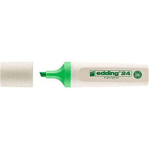 Edding 24 EcoLine Marcador Fluorescente - Punta Biselada - Trazo entre 2-5mm - 90% de Plastico Reciclado - Etiqueta Ecologica Blue Angel - Color Verde
