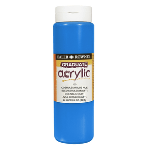 Daler Rowney Graduate Pintura Acrilica - Botella de Plastico - 500ml - Color Azul Ceruleo