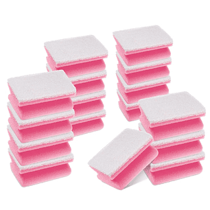 Scotch-Brite Pack de 16 Esponjas para Aseo XXL - Proteccion para los Dedos - Color Rosa/Blanco