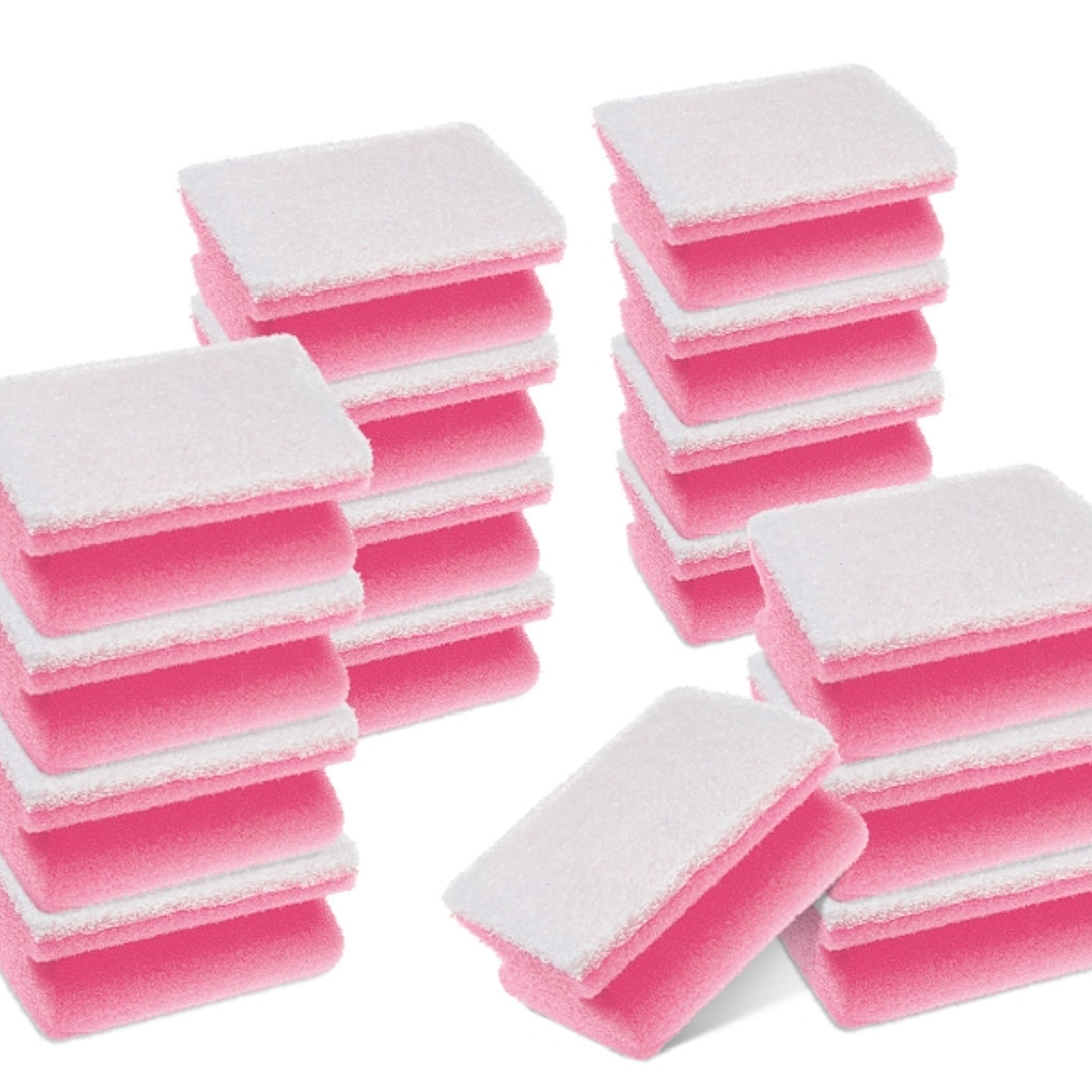 Scotch-Brite Pack de 16 Esponjas para Aseo XXL - Proteccion para los Dedos - Color Rosa/Blanco 1