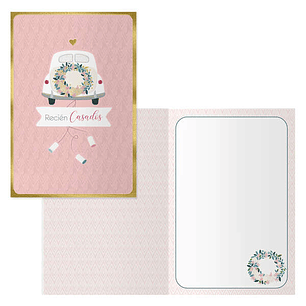 Dohe Casados Pack de 6 Tarjetas de Felicitacion de Boda - 11.5x17cm - Impresas a Todo Color - Estampaciones con Pelicula de Color - Estampacion en Sec