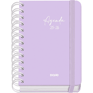 Dohe Serenity Agenda Escolar 25/26 Espiral Wireo A6 - Dia Pagina - Papel 80g/m2 - 4 Hojas de Pegatinas - Cubierta de Carton Plastificado - Cierre con