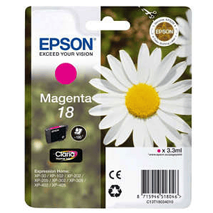 Epson T1803 (18) Magenta Cartucho de Tinta Original - C13T18034012