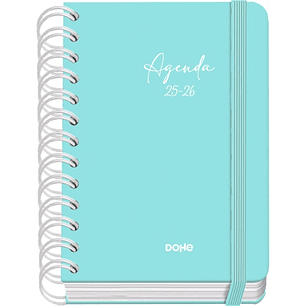 Dohe Serenity Agenda Escolar 25/26 Espiral Wireo A6 - Dia Pagina - Papel 80g/m2 - 4 Hojas de Pegatinas - Cubierta de Carton Plastificado - Cierre con