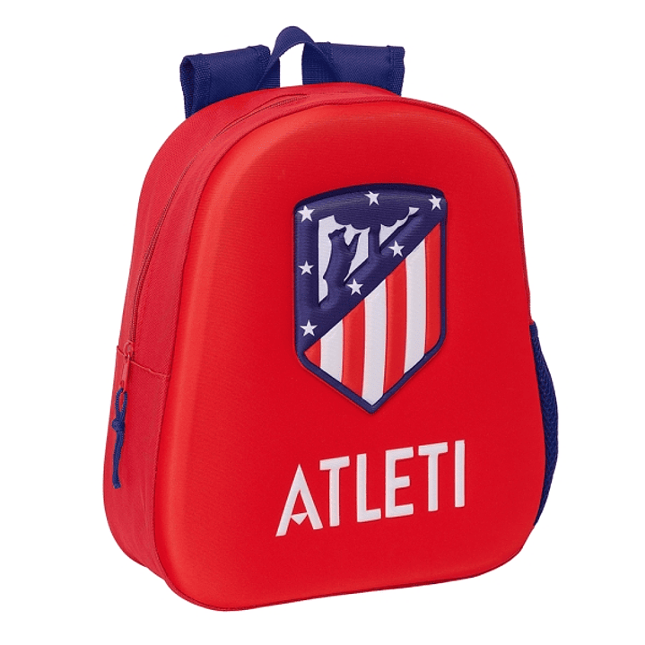 Safta Atletico de Madrid Mochila 3D de 8.64L - Portabotellas - Tarjeta de Identificacion Personal - Hombreras Acolchadas - 27x33x10cm - Color Rojo y A 1