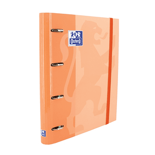 Oxford Europeanbinder Classic A4+ Carpeta de Anillas con Recambio Cuadricula 5x5 - Tapa Extradura - Cierre con Goma Elastica - Color Melocoton