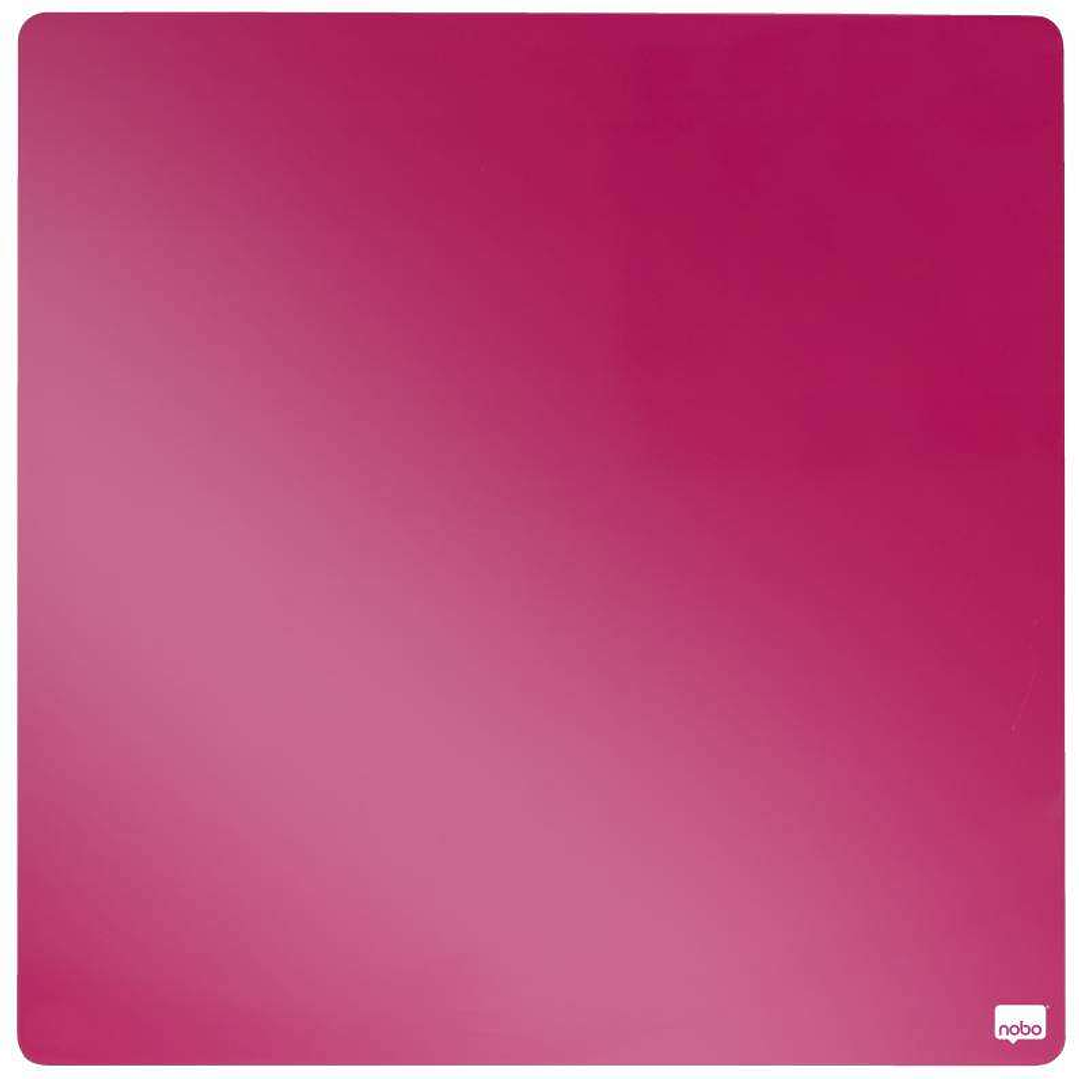 Nobo Tile Mini Pizarra Magnetica 360x360mm - sin Marco - Almohadillas e Imanes Incluidos - Diseño Creativo y Colorido - Fucsia 1