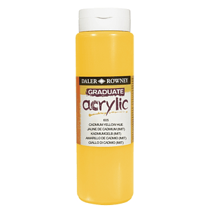 Daler Rowney Graduate Pintura Acrilica - Botella de Plastico - 500ml - Color Amarillo de Cadmio