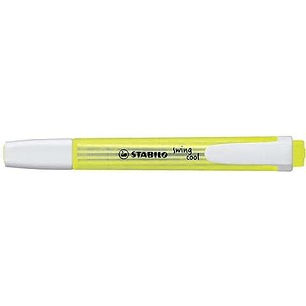 Stabilo Swing Cool Marcador Fluorescente - Cuerpo Plano - Punta Biselada - Trazo entre 1 y 4mm - Tinta con Base de Agua - Antisecado - Color Amarillo 