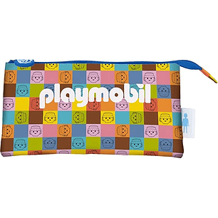 Dohe Playmobil Unite As One Portatodo Triple - Cierre Doble con Cremallera y Tirador de Goma