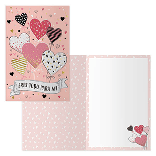 Dohe Pack de 6 Tarjetas de Felicitacion de San Valentin - 11.5x17cm - Impresas a Todo Color - Estampaciones con Pelicula de Color - Estampacion en Sec