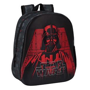 Safta Star Wars Mochila 3D de 8.64L - Portabotellas - Tarjeta de Identificacion Personal - Hombreras Acolchadas - 27x33x10cm - Color Negro