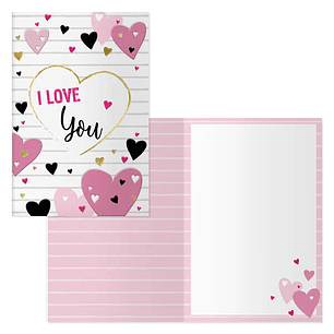 Dohe Pack de 6 Tarjetas de Felicitacion de San Valentin - 11.5x17cm - Impresas a Todo Color - Estampaciones con Pelicula de Color - Estampacion en Sec