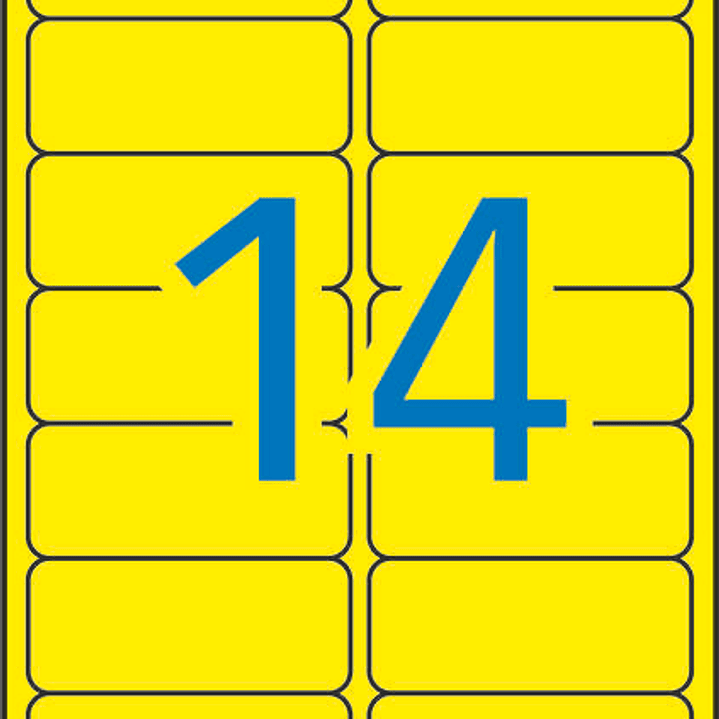 Apli Etiquetas Amarillas Permanentes 99.1 x 38.1mm 20 Hojas 1