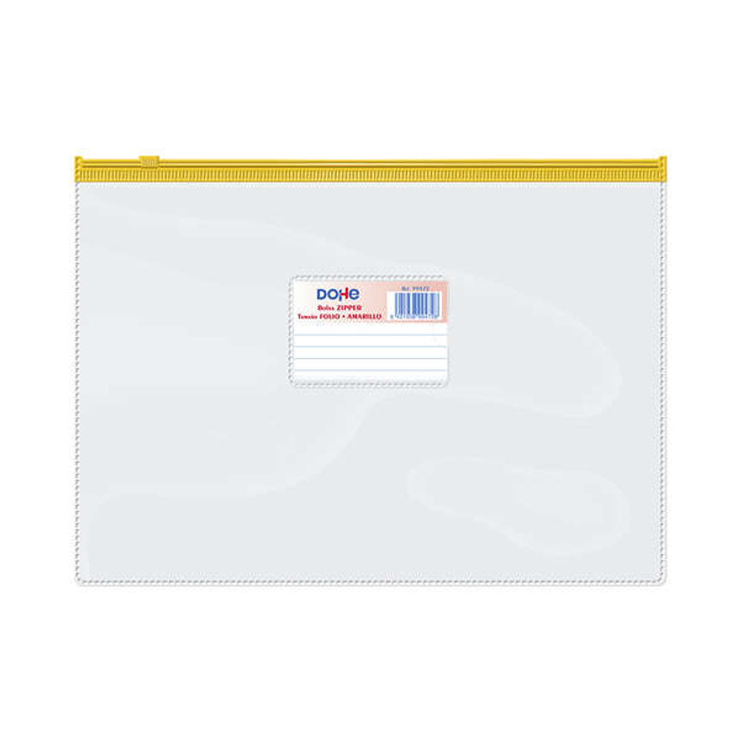 Dohe Bolsa Zipper Apaisada PVC Transparente 150 Micras - Tamaño Folio - Apertura Superior - Cierre Zip Hermetico 1