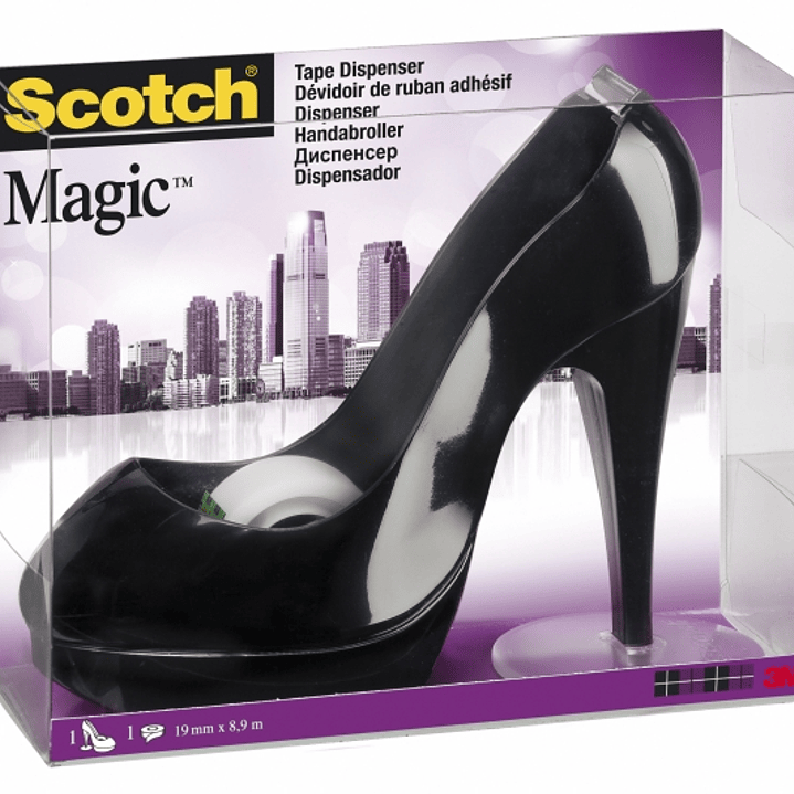 Scotch C30 Dispensador de Cinta Adhesiva - Para Cintas de hasta 19mm x 8.89m - Incluye Cinta Adhesiva - Color Negro 1